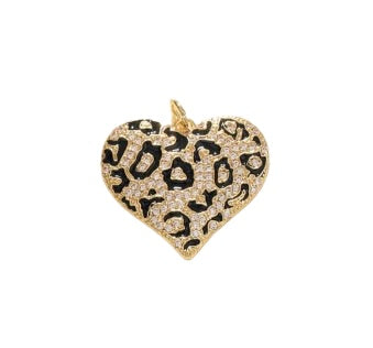 Black and gold heart charm