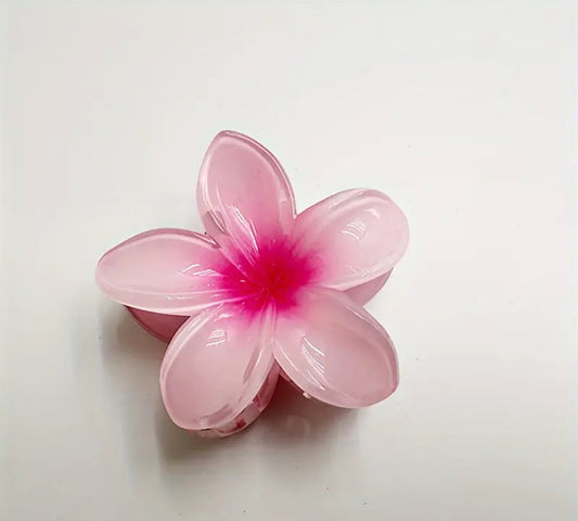 Pink flower claw clip