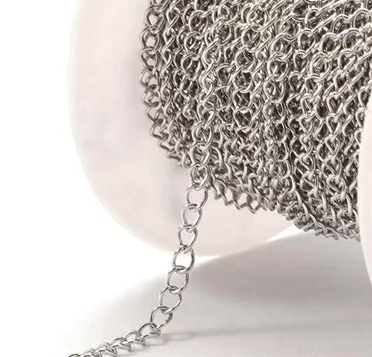 Silver curb chain necklace