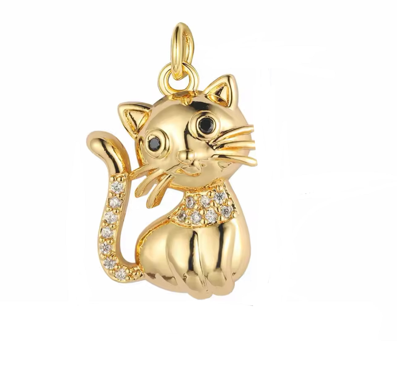 Gold cat charm