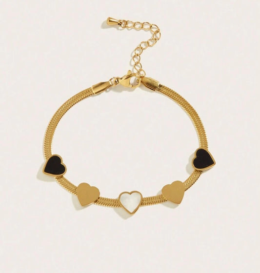 18k gold heart bracelet